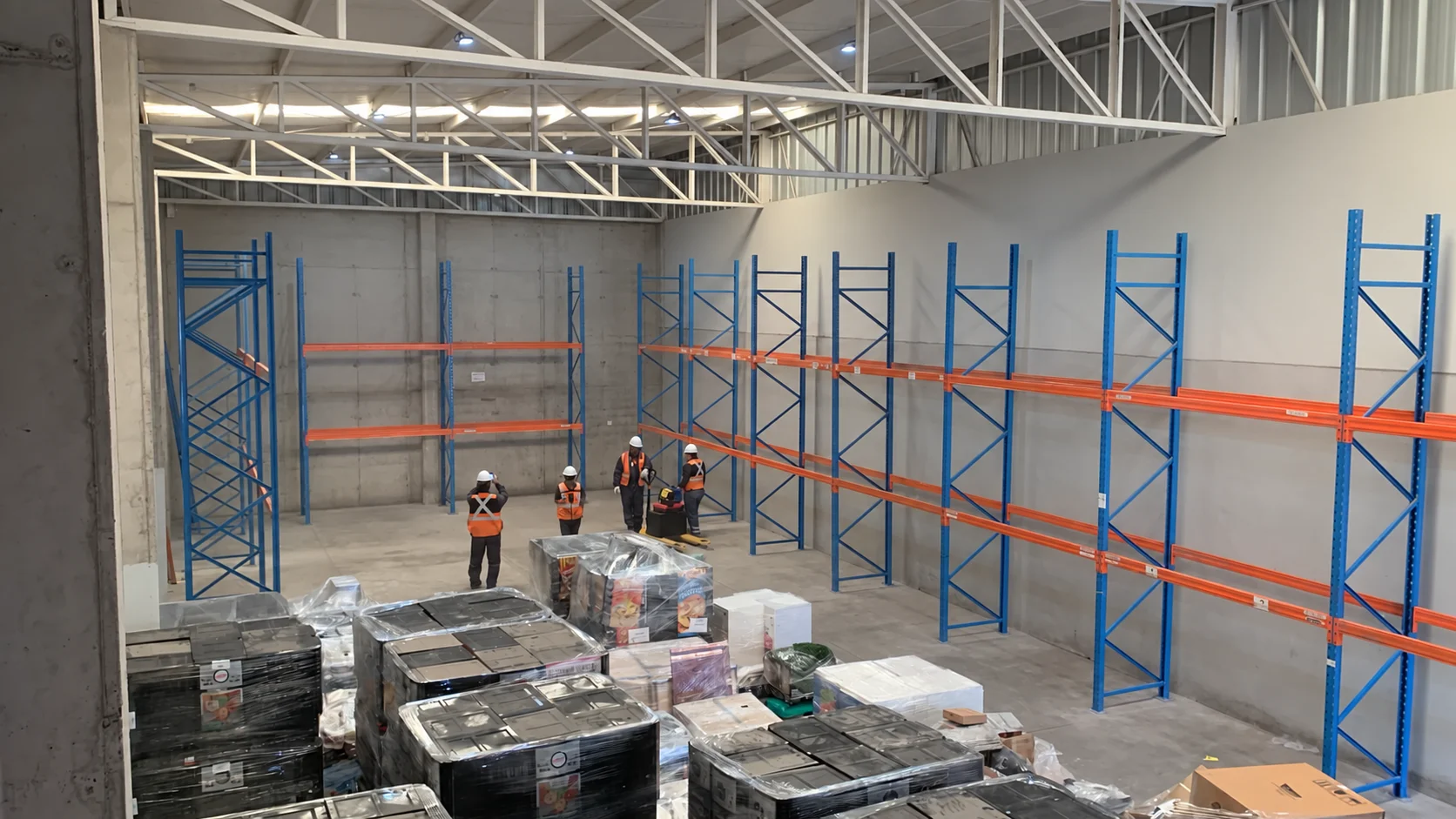 Rack selectivo instalado en bodega de una empresa de alimentos en Quilicura